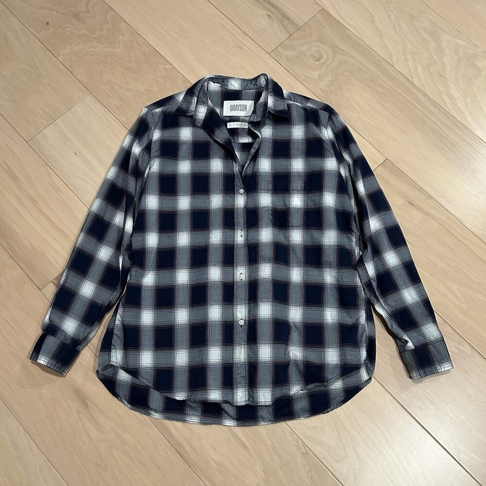 Grayson The Hero Button Up Plaid Shirt Long Sleeve Blouse Women’s 03 Medium